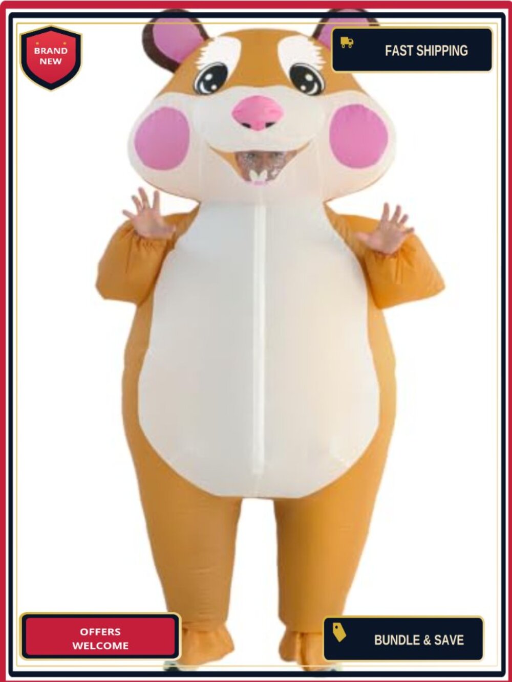 Adult Inflatable Hamster Costume Funny Blow Up Halloween Cosplay